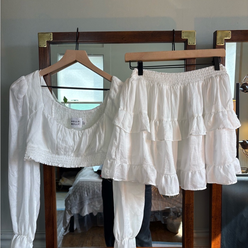 Hello Molly Elegant White Ruffle Set
